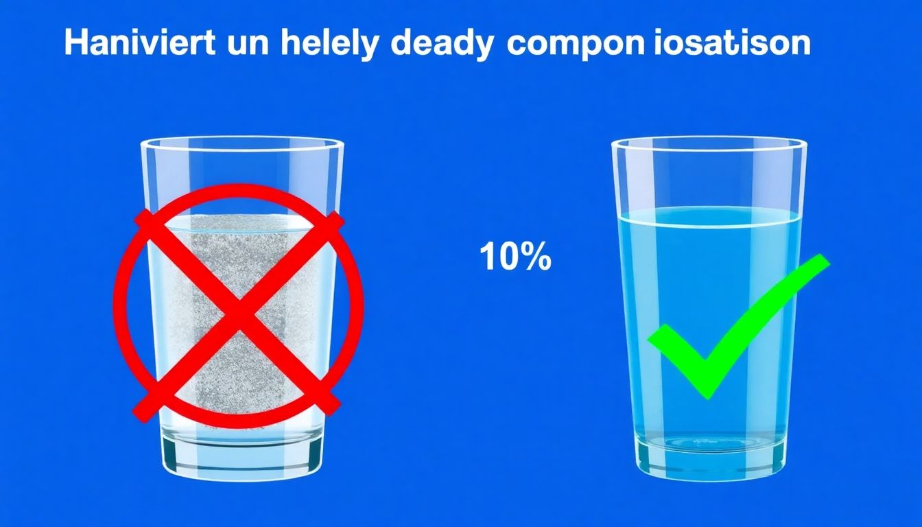 An infographic showing the percentage of human body composition that is water, with a red 'X' over a glass of dirty water, and a green checkmark over a glass of purified water.