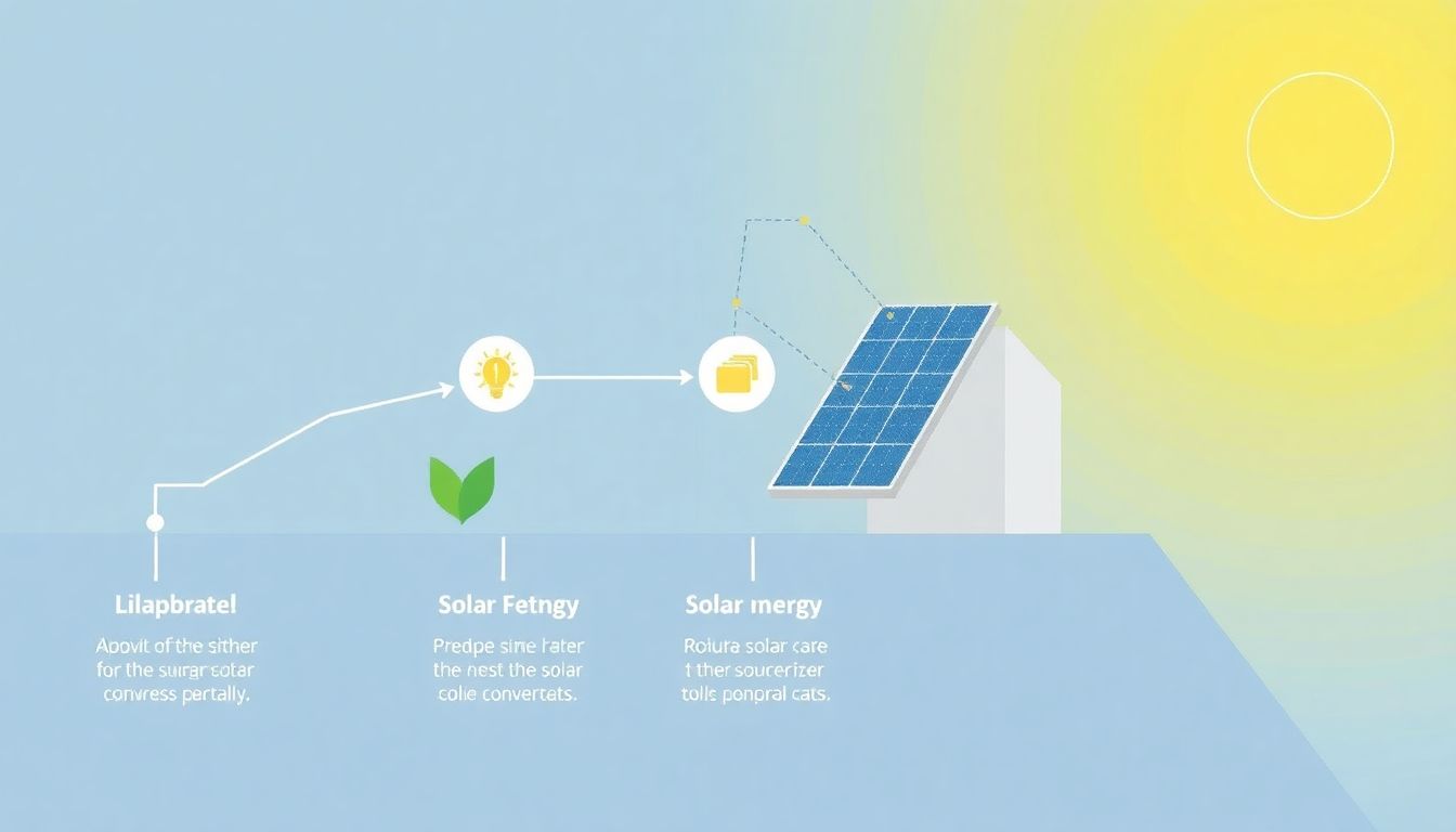 An infographic illustrating the process of solar energy conversion.