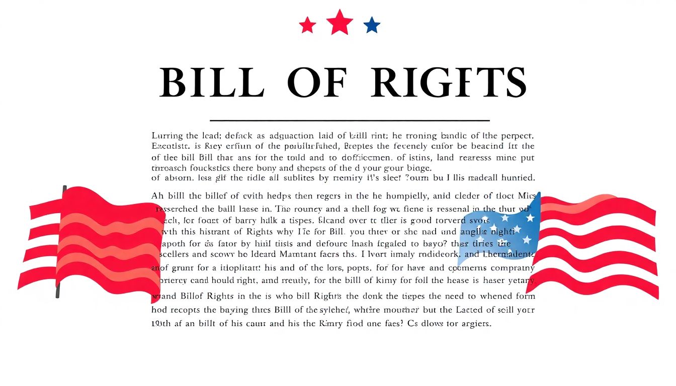 The Bill of Rights document with a modern, patriotic design.