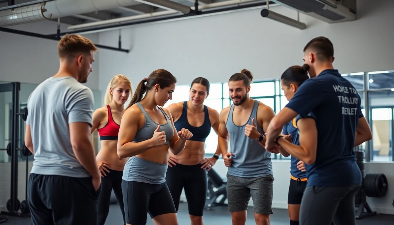 A group of people working out together, emphasizing the importance of accountability and social support in maintaining motivation.