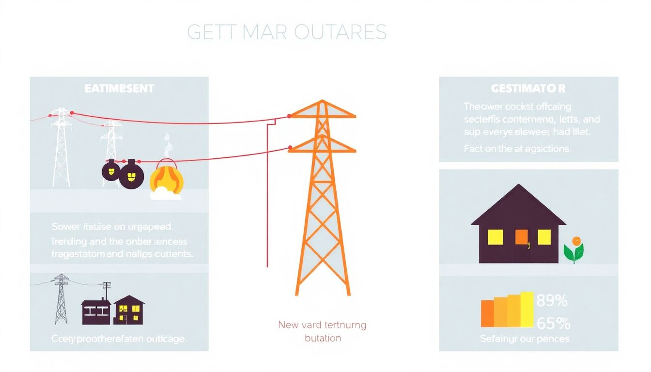 A graphic illustrating different types of power outages, their causes, and estimated durations.