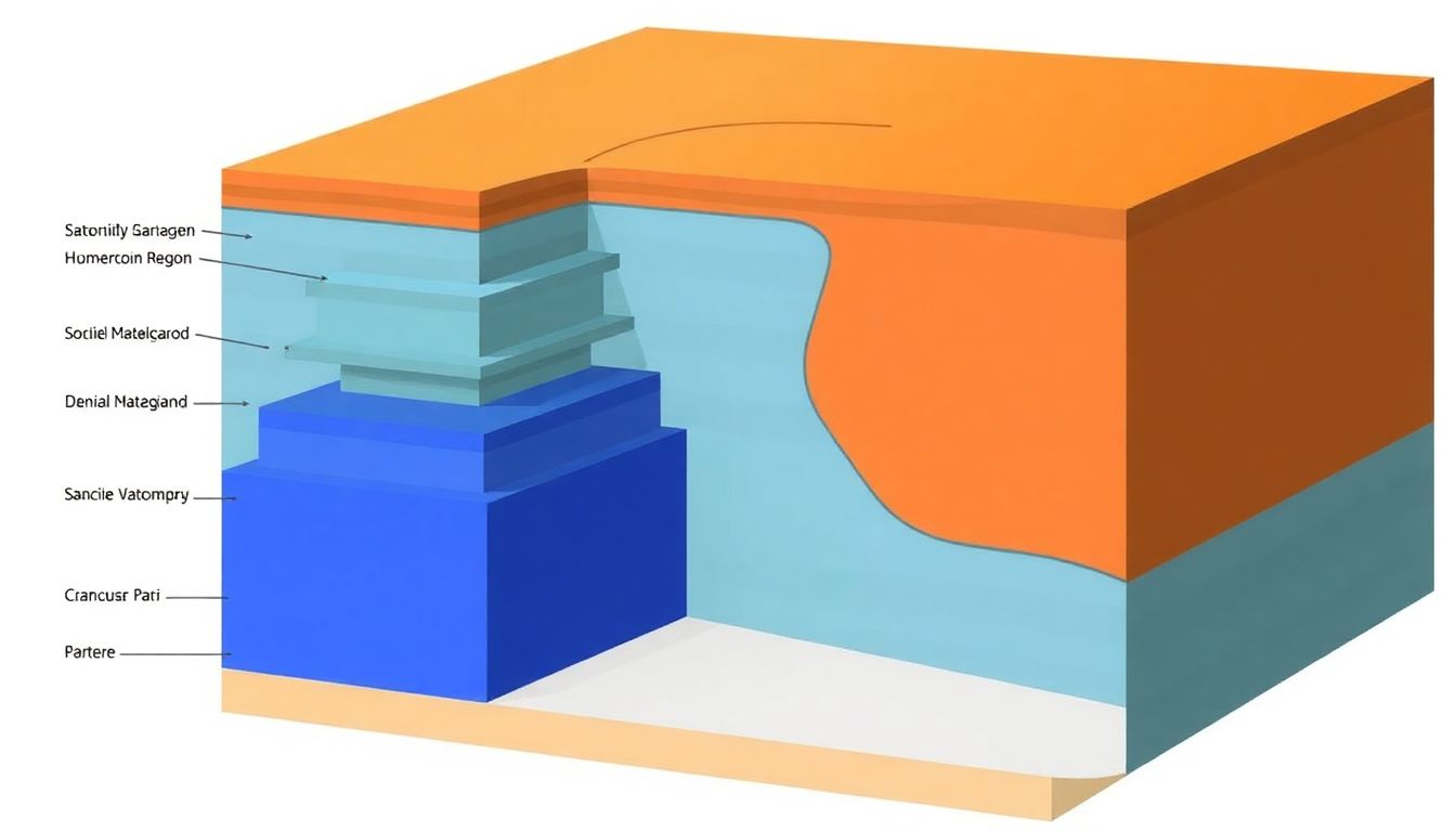 A schematic representation of a hierarchical heterogeneous structure within an earthquake-producing region.