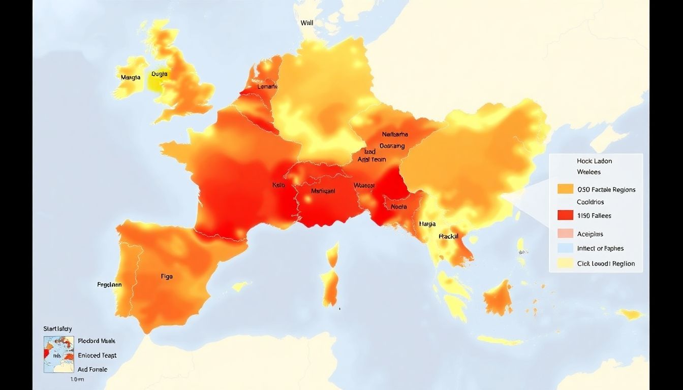 An image of a map showing the countries studied, with a focus on the most flood-prone regions.