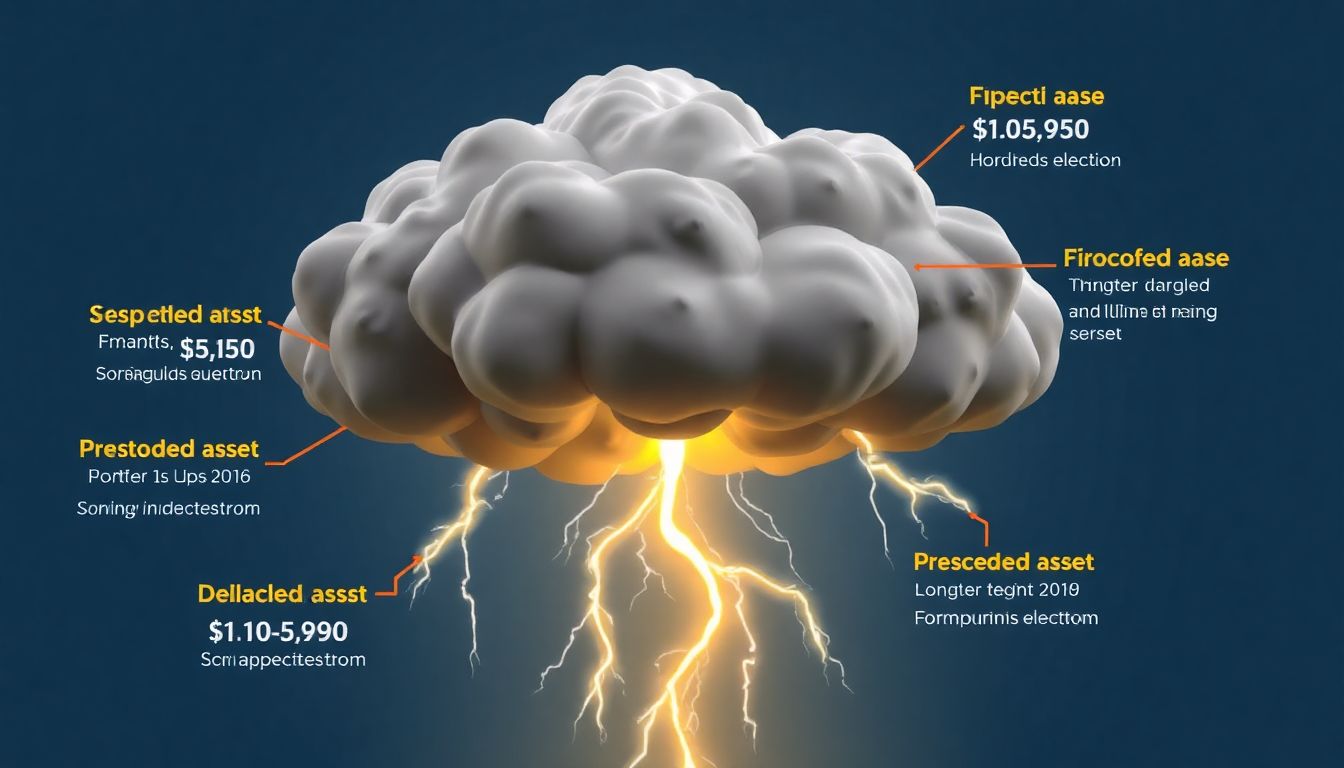 A graphic showing a storm cloud with lightning bolts striking, labeled with key election dates and Democratic losses