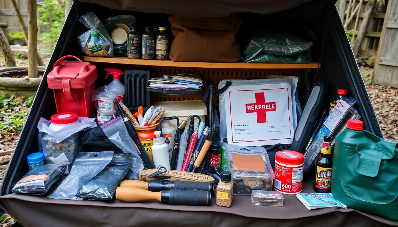 A well-stocked prepper's emergency kit