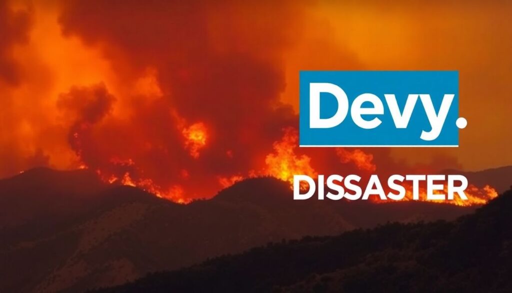 A dramatic image of the Franklin Fire raging in Malibu, with the Entertainment Industry Foundation's Defy:Disaster logo prominently displayed