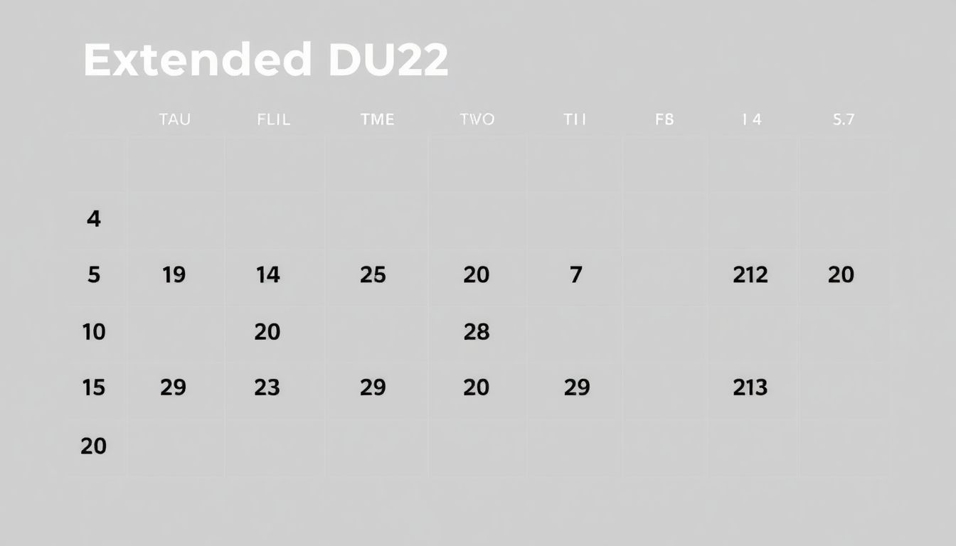 A calendar showing the extended DUA deadline