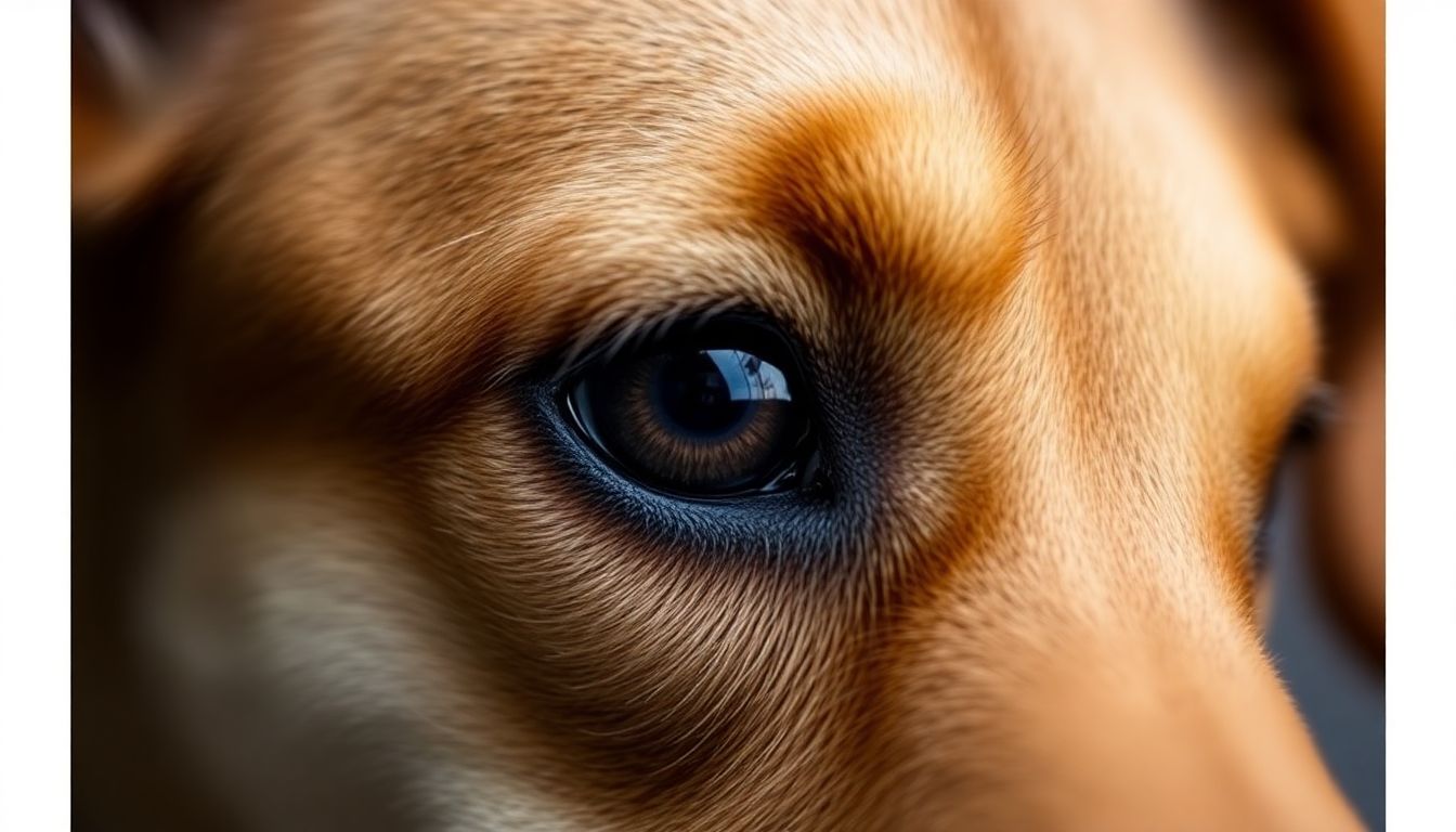 A close-up of a dog's eye, symbolizing the genetic secrets hidden within the CEZ canines