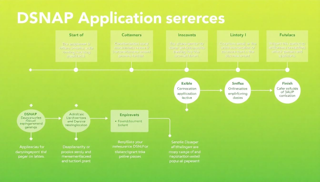 A flowchart illustrating the DSNAP application process, from start to finish