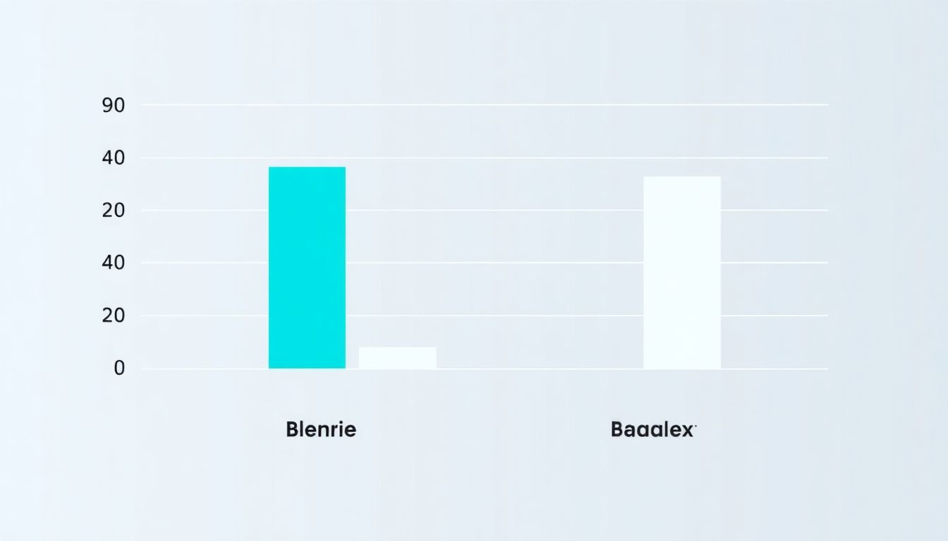 A bar graph comparing the survival rates of Blenrep and Darzalex.