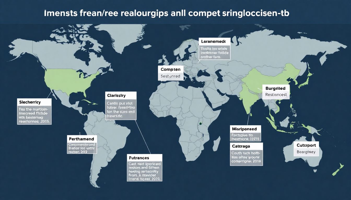 A world map highlighting the seven major markets where Blenrep combinations are under regulatory review.