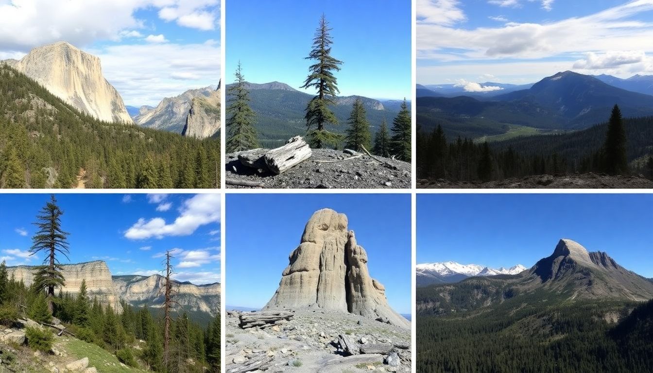 A collage of images showing the damage at various national parks, including Yosemite, Acadia, and Olympic.