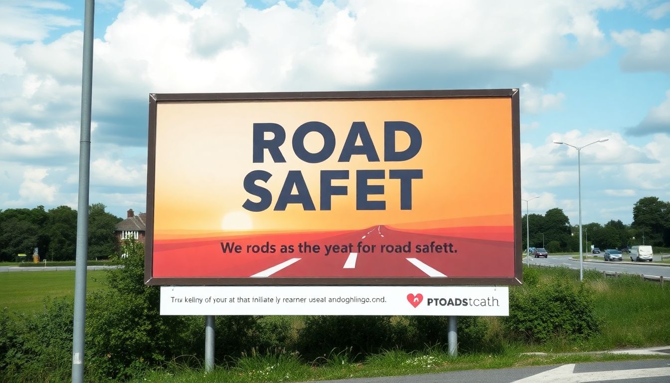 A road safety awareness poster or billboard