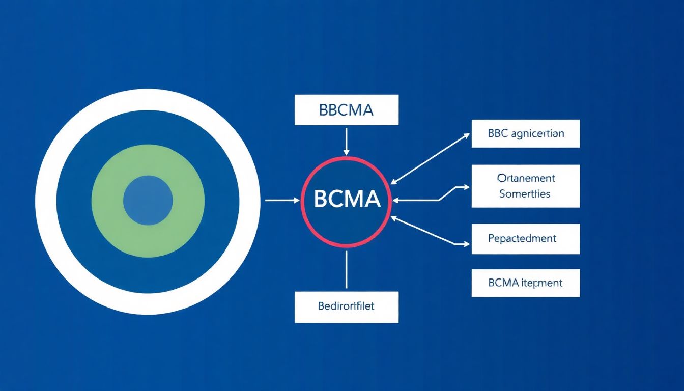 A diagram illustrating BCMA as a target and various BCMA-directed therapies.