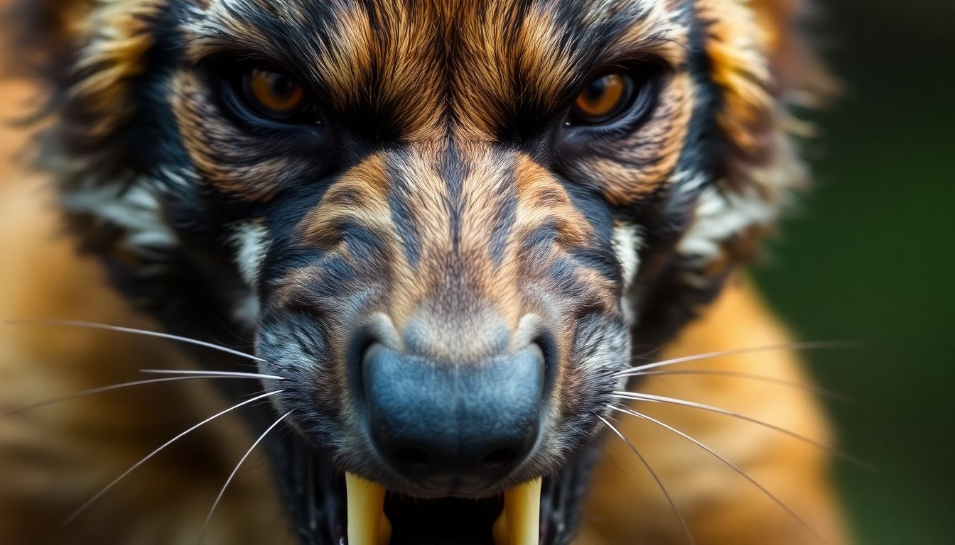 A close-up of a wolverine's face, showcasing its unique features and fierce expression.