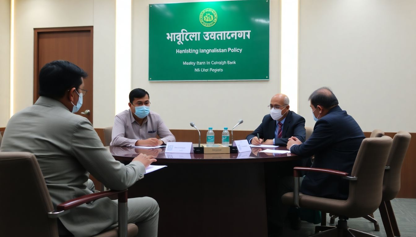 A meeting of Bangladesh Bank officials, discussing economic policies.