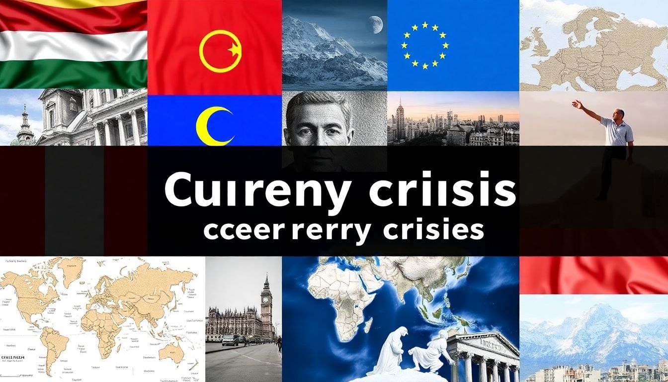 A collage of images from countries that have faced currency crises, with success stories highlighted.