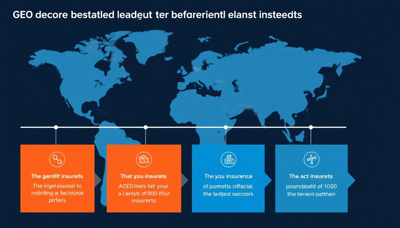 An infographic showing the steps insurers can take to leverage GEO for better decision-making