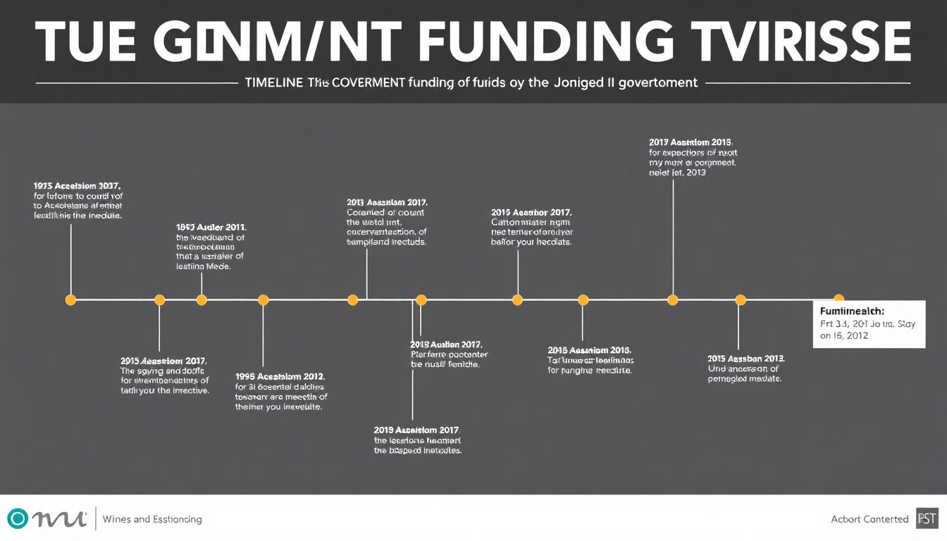 An infographic showing the timeline of the government funding crisis, with key events and deadlines highlighted