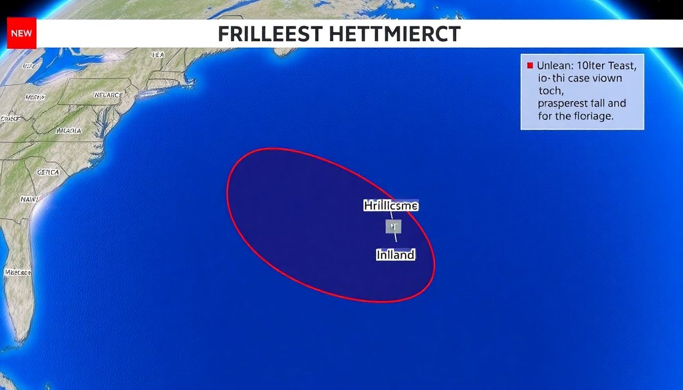 A map of the US East Coast with a red line showing the path of Hurricane Helene, highlighting the inland areas affected.