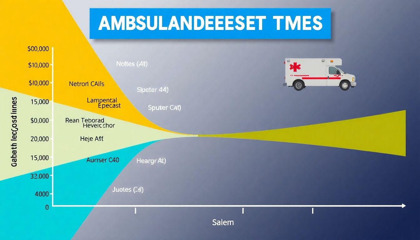 A graph or chart illustrating ambulance response times in various cities, with Salem's data included for comparison.