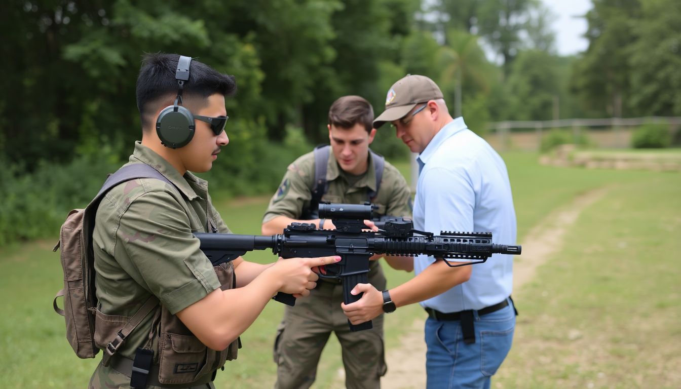 New recruits participating in a hands-on training exercise, with instructors providing guidance and support.