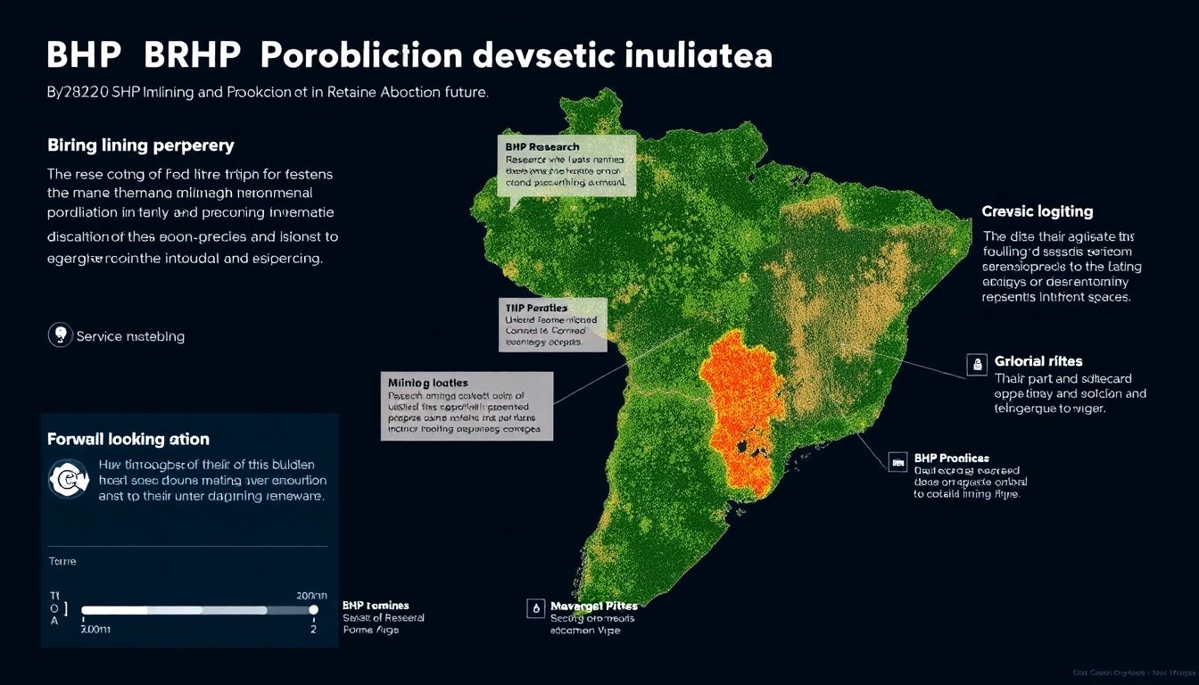 A visual of BHP's mining rights and research activities in Brazil, with a forward-looking perspective on the company's future in the country.