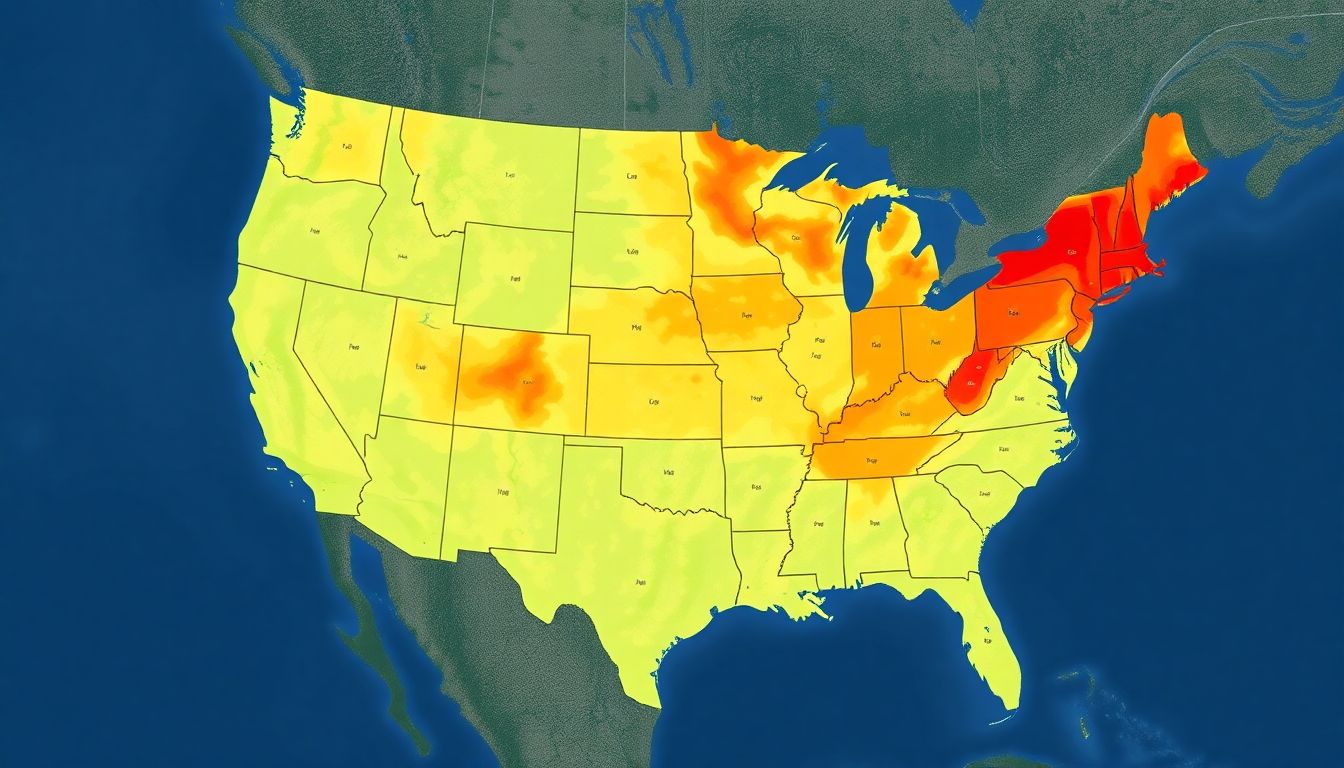 A map highlighting rural communities at high risk of natural disasters