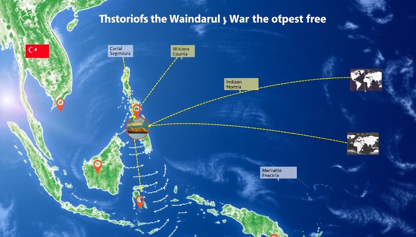 Create an image of the Indian Ocean Tsunami Warning System in action, with various countries collaborating and monitoring data.