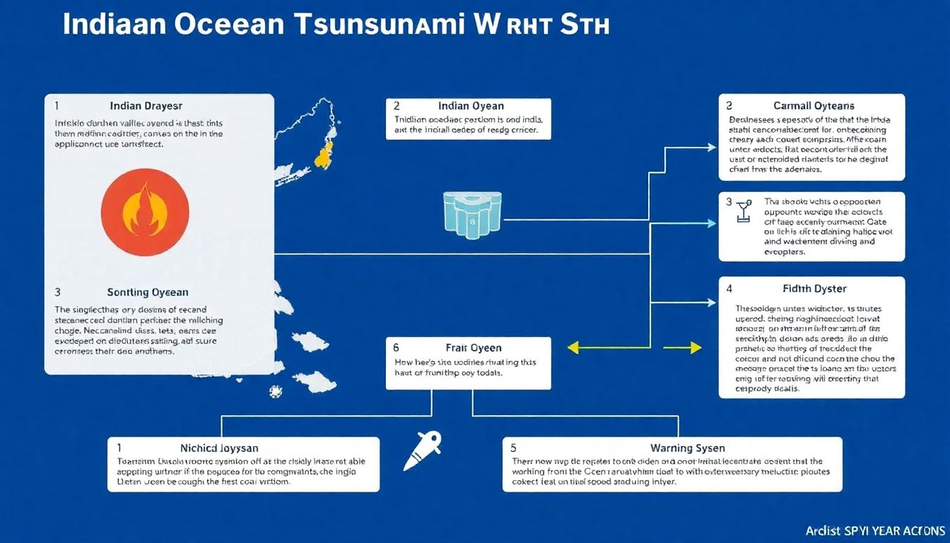 A diagram or infographic explaining the components and functioning of the Indian Ocean Tsunami Warning System.