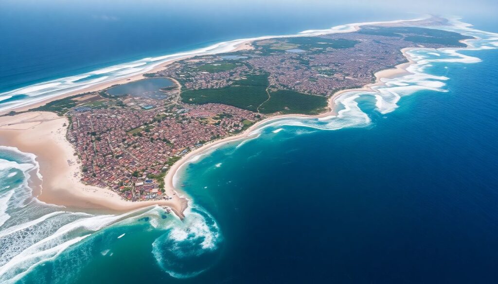 A poignant and impactful image showing the devastation caused by the 2004 Indian Ocean tsunami, with a focus on the affected coastal areas and the international response efforts.