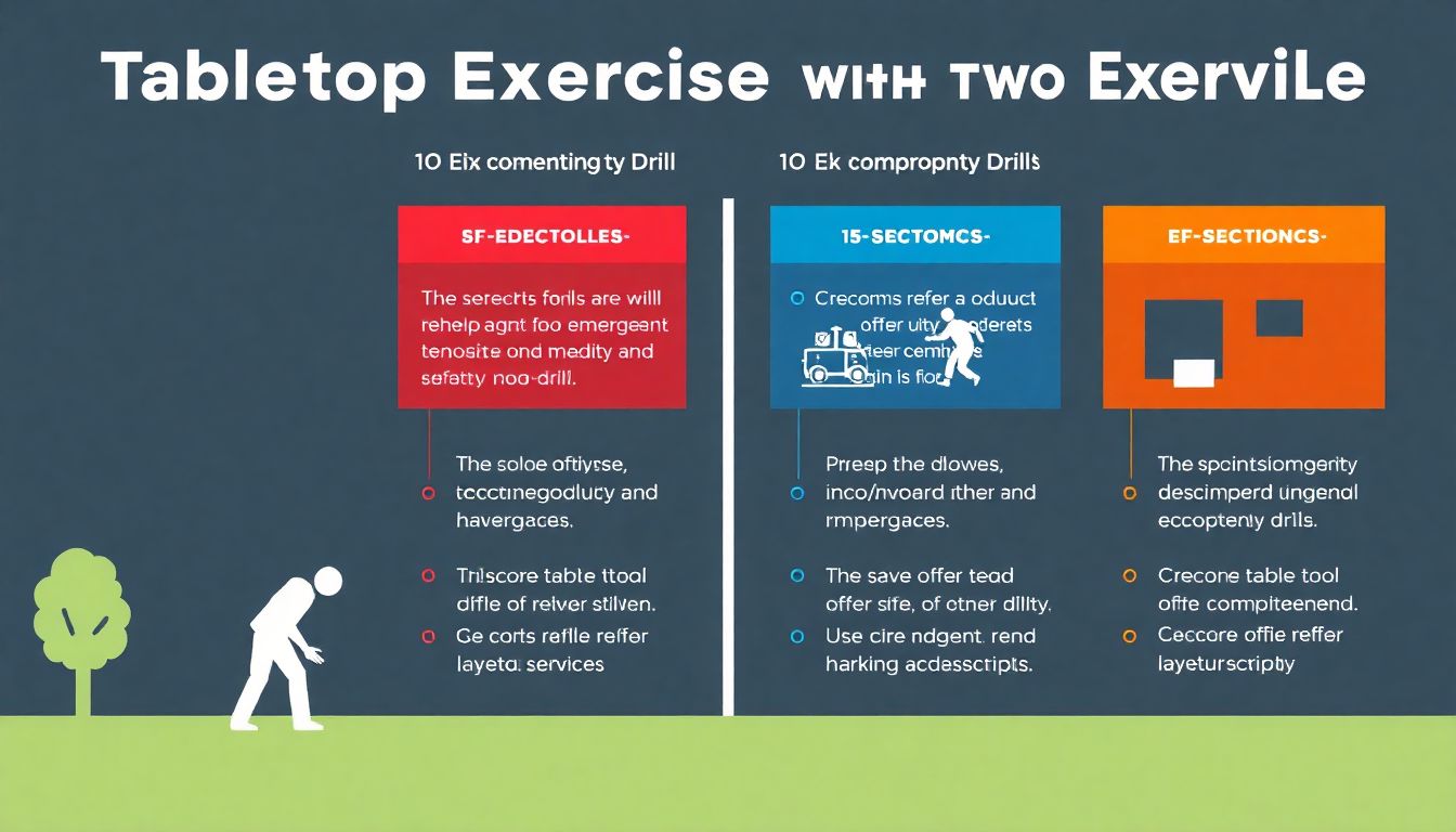 Design an infographic that compares tabletop exercises with other types of emergency drills, highlighting their unique features and benefits.