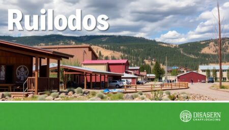 Create an engaging image that showcases the relief efforts in Ruidoso, with a focus on the SBA Disaster Loan Program and the community's resilience.