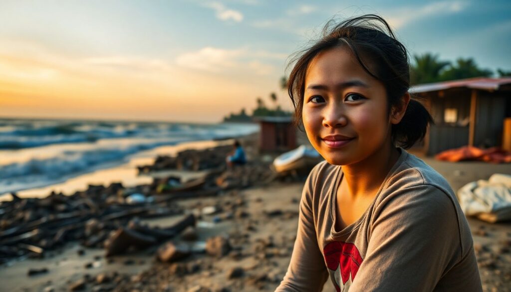 Create an engaging and emotional narrative about Watana Sittirachot, a survivor of the 2004 Asian tsunami, who grew up in an orphanage and now runs it, providing a home and education for children in need. Highlight the devastation of the tsunami, the founding of the orphanage, Watana's journey, and the current state of the orphanage and the community.