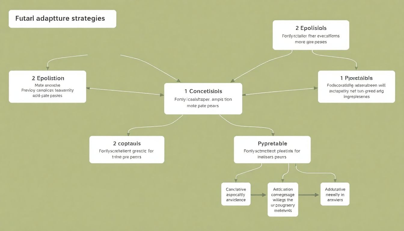 Create a flowchart outlining potential future adaptation strategies, emphasizing the need for proactive measures and policy interventions.