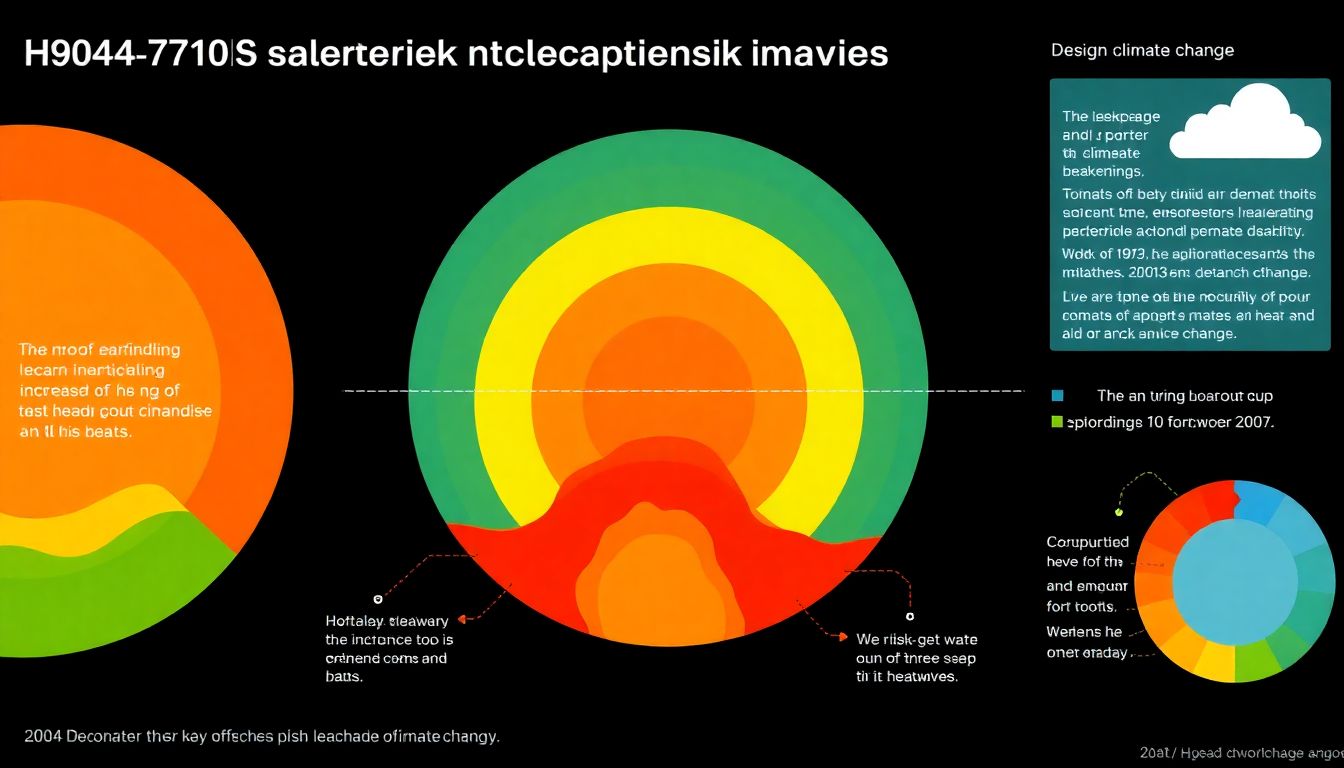 Design an infographic that illustrates the key findings of the 2004 study, showing the increased risk of heatwaves due to climate change.