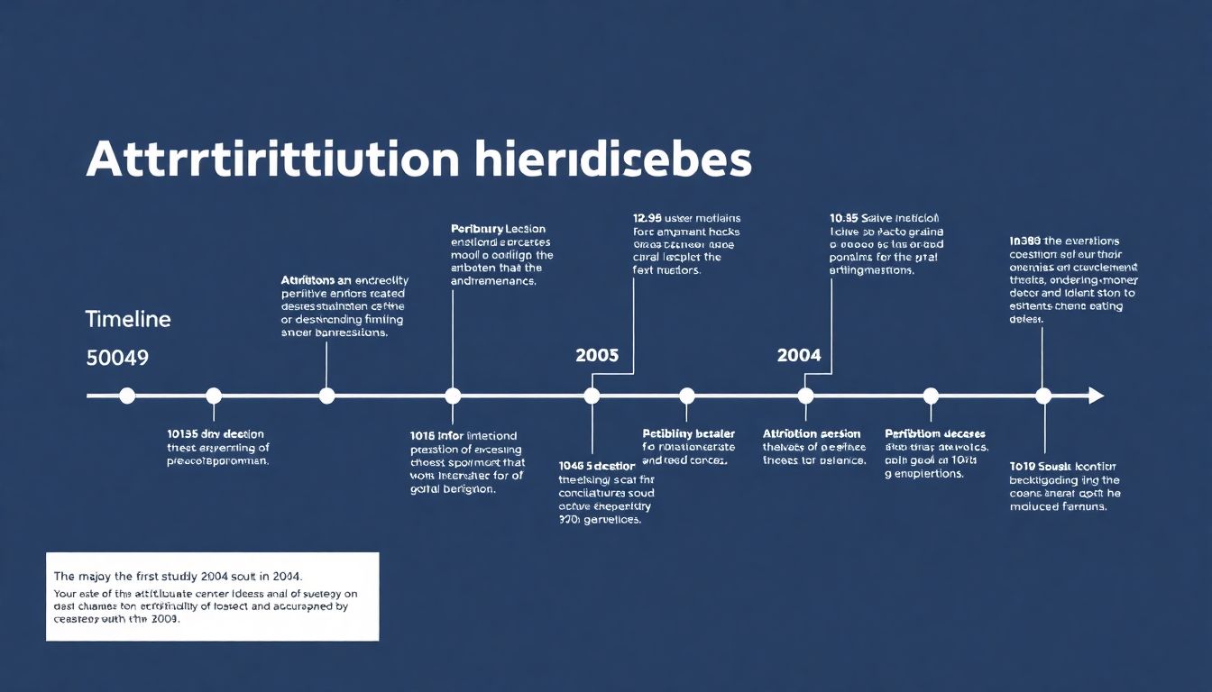 Create a timeline infographic that highlights the major milestones in the evolution of attribution methods, from the first study in 2004 to the present day.