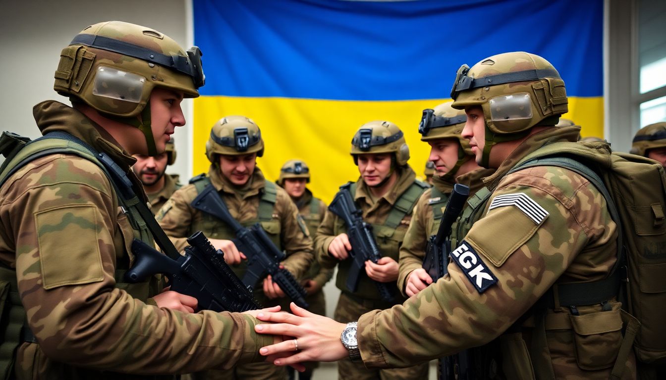 A hopeful image of Ukrainian soldiers and commanders working together efficiently, with improved command and control systems in place.