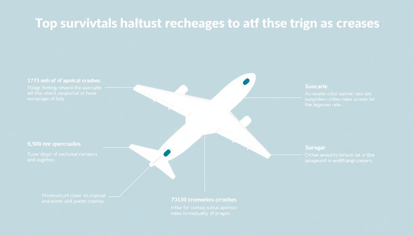 Design an infographic highlighting key factors that affect survival rates in airplane crashes.