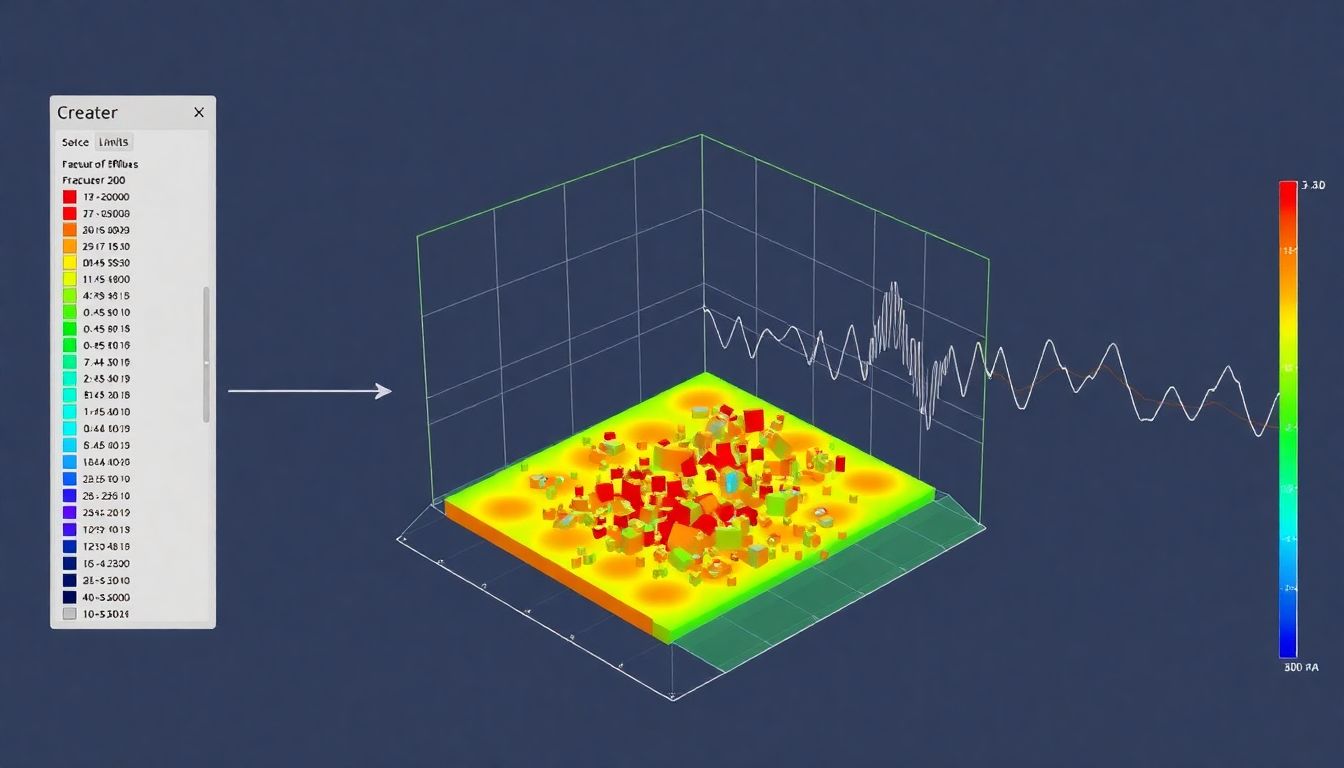 Create a visual representation of the simulation process, showing the distribution of fracture units in 3D space and the emission of seismic waves.