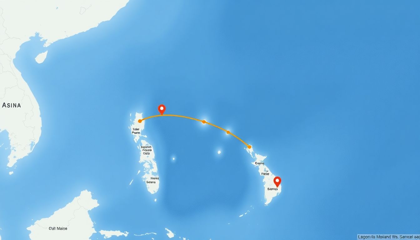 Create a map of southeast Asia highlighting the path of Typhoon Yagi and the areas most affected, with icons representing the types of damage caused.