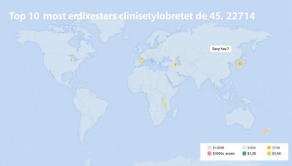 Generate an image of a world map highlighting the locations of the top 10 most expensive climate disasters of 2024, with icons representing the type of disaster and the economic cost illustrated by the size of the icons.