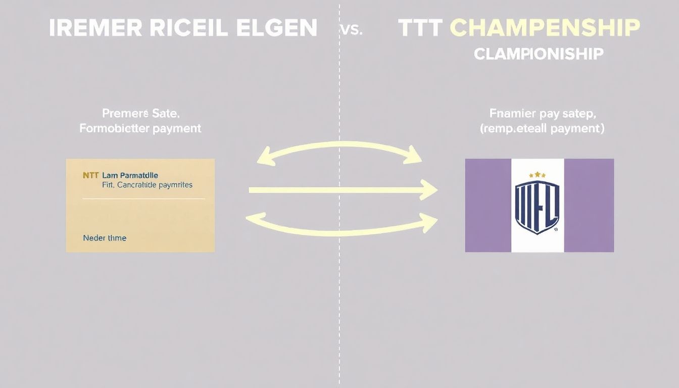 A visual representation of the financial flow between the Premier League and the Championship, with arrows indicating parachute payments and their impact on club finances.