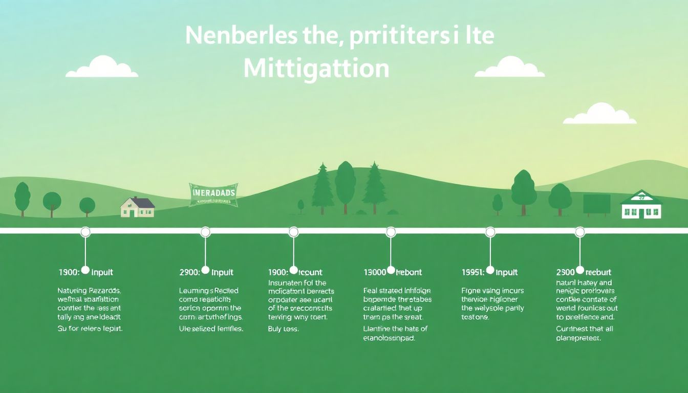 Design an image of a timeline or flowchart illustrating the process of updating the Natural Hazards Mitigation Plan, from stakeholder input to final federal approval.