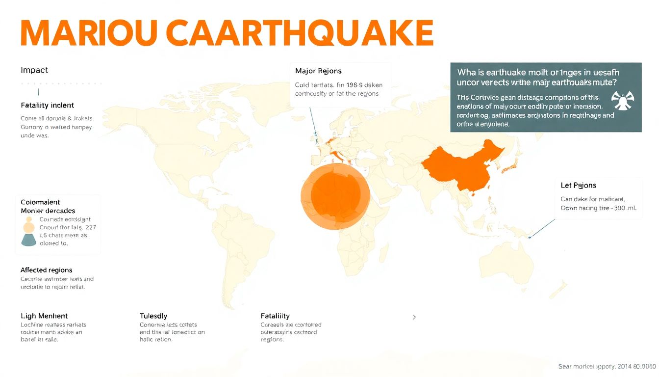 Design a graphic that shows the impact of major earthquakes, including fatalities, economic loss, and affected regions.