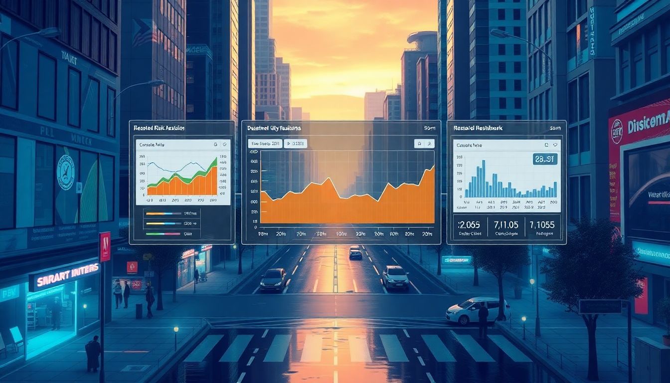 Illustrate a futuristic scenario where the dashboard is integrated into smart city technologies, providing real-time disaster risk updates to residents and policymakers.