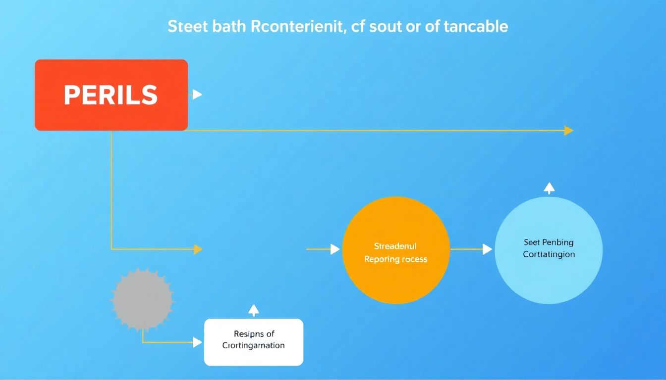 Design a flowchart showing the streamlined reporting process under the PERILS umbrella, highlighting the advantages of a consolidated reporting system.