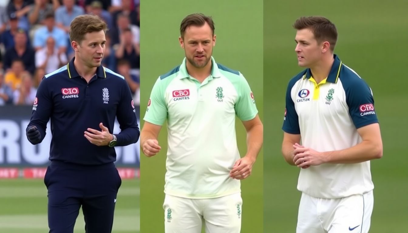 Generate an image of a split-screen showing Steve Smith's certainty, Mark Waugh's commentary, and Michael Vaughan's disagreement.